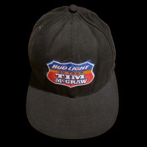 Anheuser-Busch Tim McGraw on Tour Baseball Cap Black 1998 Made in USA Bud Light